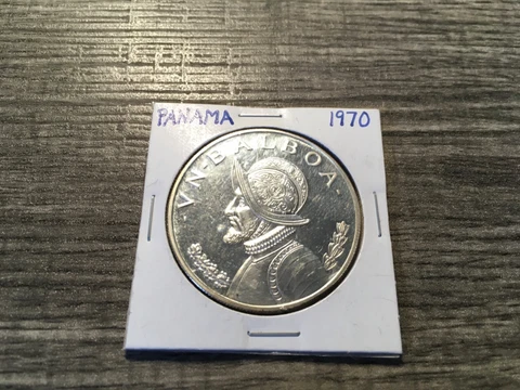 1970 Panama Silver Balboa BU Coin 90% Silver Content Armored Bust National #3015 Cover