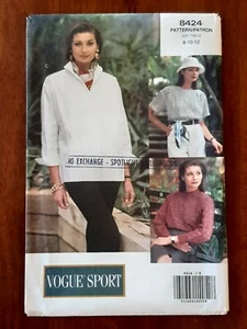 VOGUE PATTERN - 8424 LADIES BLOUSE SHIRT LOOSE FITTING DROPPED SHLDRS 8-10 USED - Picture 1 of 2