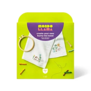 Create-Your-Own Osterhase Stickerei Geschirrtuch Kit Mondo Llama™ Handwerk - Bild 1 von 3
