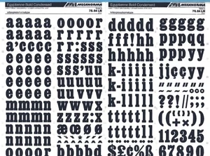 MECANORMA Transfers Lettering A3, #364 Fonts,Typo, EGYPTIENNE BOLD 24mm - Picture 1 of 2