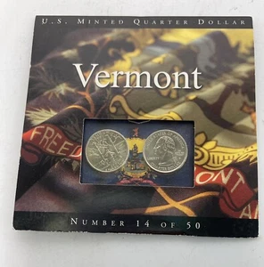 2001 2 Coins of America State Quarter Set Vermont #14 of 50 - Picture 1 of 2