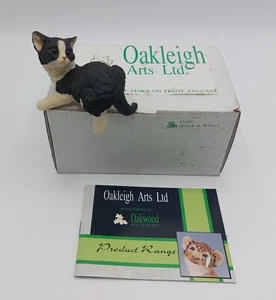 Vintage Black & White Cat Figure Oops! By Oakleigh arts Ltd Stoke on Trent - Picture 1 of 7