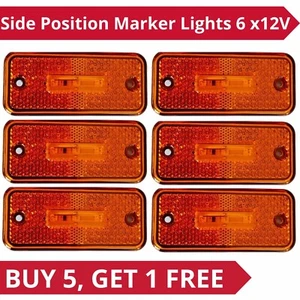 6 x Ámbar 12V LED Lámparas Automáticas Posición Lateral Naranja Luces Indicador Coche Furgoneta SUV - Imagen 1 de 13
