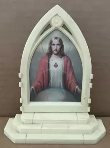 Vintage SACRED HEART JESUS Plastic Shrine - Picture 1 of 6