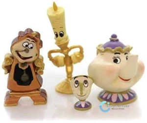 4Pcs Beauty and The Beast Figure Toy Mrs.Potts Lumiere Cogsworth Cake Decoration - Picture 1 of 10