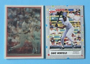 Dave Winfield Baseball Cards 1987 Sportflics #41 - 1988 Fleer Star Stickers #53