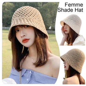 Girls Sun Hat Wide Brim Floppy Summer Hats For Women Beach Straw Dome Weave _co - Picture 1 of 18