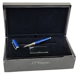 S.T. Dupont 410712 Atelier Blue Chinese Lacquer Fountain Pen 14k Nib - Picture 1 of 5