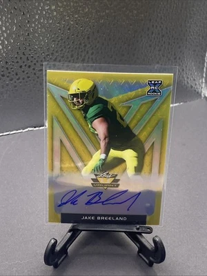 2020 Leaf Valiant Jake Breeland On Card Auto Autograph Yellow Prismatic #6/10 - Image 1 of 2