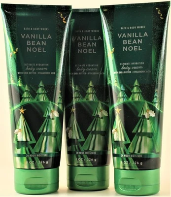 QTY 3 - Bath & Body Works VANILLA BEAN NOEL Body Cream Lotion Moisturizer 8oz - Image 1 of 2