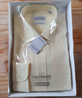 Van Heusen Cotton Rich Shirt Yellow - 16 1/2  42 Collar Brand New in Box - Image 1 of 3