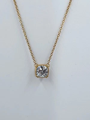 Collar Diamonique 100 facetas circonitas cúbicas, chapado en oro rosa Foto 1 de 4