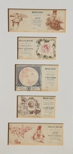 Auguste Roedel & Louis Vallet /1897 Moulin Rouge Paris 5 Einladungskarten Soiree - Picture 1 of 24
