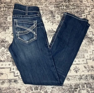 ARIAT Damen ECHTE Mid Rise gerades Bein Jeans Größe 30R blau Cowgirl 30 x 31 - Bild 1 von 8