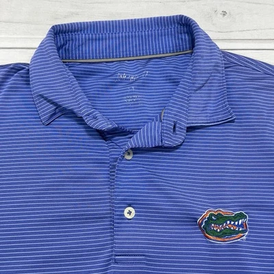 Johnnie O Florida Gators Polo Shirt Mens M Blue Striped Golf Basketball UF - Image 1 of 4