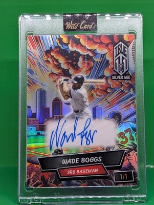 2024 Wild Card Alumination Wade Boggs autógrafo inserção Comix 1 de 1! - Imagem 1 de 2