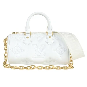 LOUIS VUITTON Papillon BB Bubble Gram Shoulder Bag 3WAY Calfskin M59827 White RF - Picture 1 of 7
