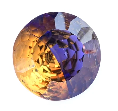 19.15 Ct Untreated Natural Bi-Color Ametrine Certified Round Cut Rare Gemstone - Image 1 of 4