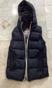 Superdry black padded gilet xs - Picture 1 of 6