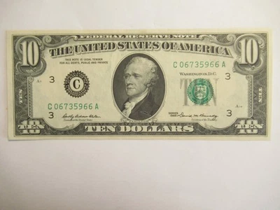 1969 $10 Note, FRN, UNC, Philadelphia # 966 - Image 1 of 4
