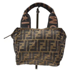 FENDI [Rang A] Zucca Nylon Canvas Handtasche braun authentisch - Bild 1 von 14