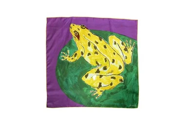 Bufanda chal cuadrado 100 % seda multicolor Burberry "FROG" Foto 1 de 4