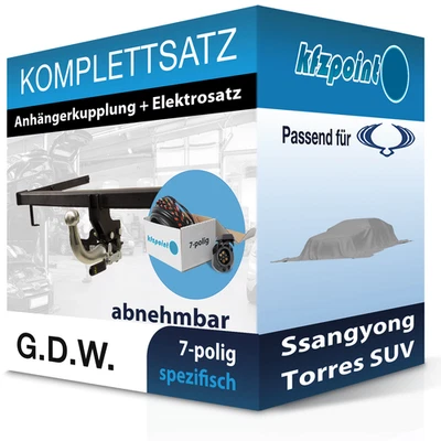 G.D.W. Anhängekupplung abnehmbar und E-Satz für Ssangyong Torres SUV 22- AHK FP - Bild 1 von 3