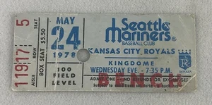 MLB 1979 05/24 Kansas City Royals at Seattle Mariners Ticket-Amos Otis HR - Picture 1 of 1