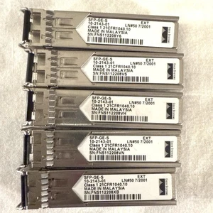 Lot of 5 Genuine Cisco SFP-GE-S 10-2143-01 Duplex RJ45 SFP Transceiver Modules - Picture 1 of 5