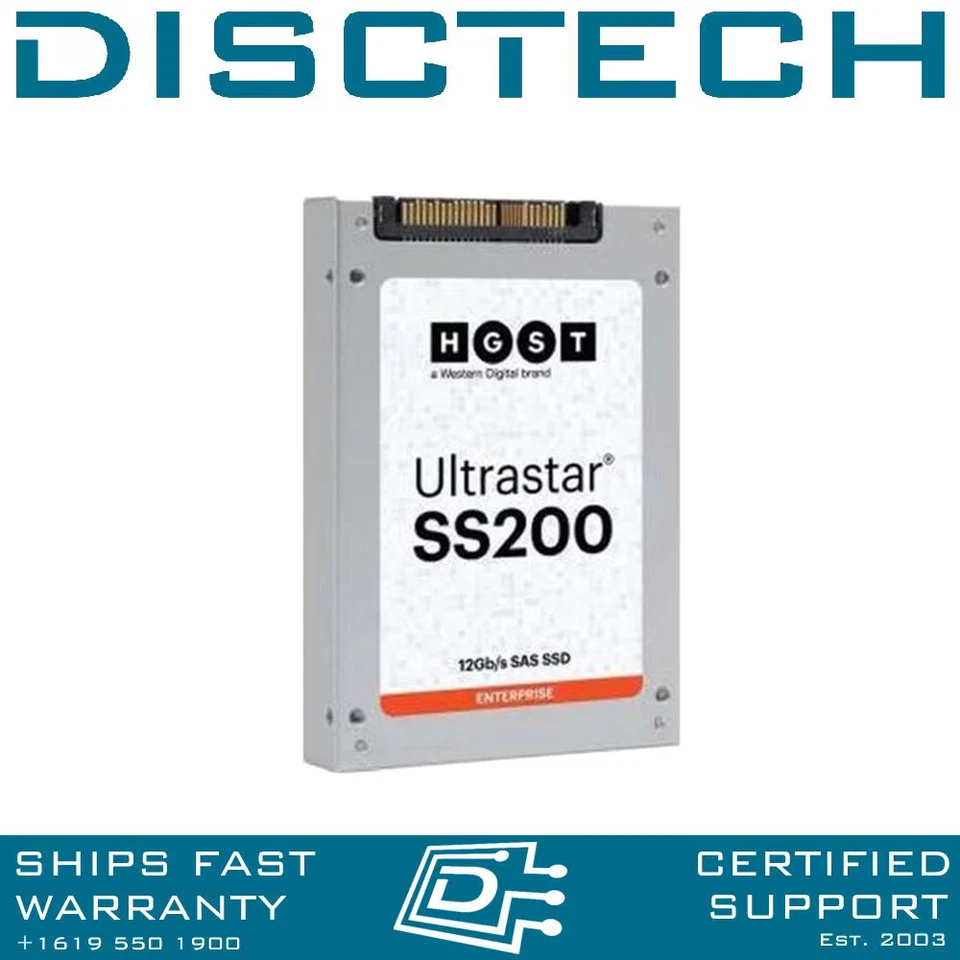 HGST/Hitachi 0TS1381/SDLL1DLR-800G-CDA1 800GB 2.5" MLC Enterprise SED SAS SSD - Image 1 of 1
