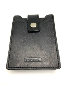 Small FOSSIL Mens Black Leather Wallet/Money Clip/Card Holder NEW unused - Picture 1 of 6