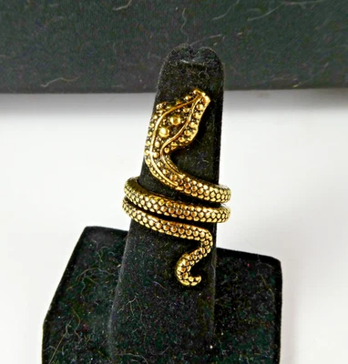 Snake Serpent RING Size 6 Gold Tone Fashion Cocktail Nice Quality - Image 1 of 4