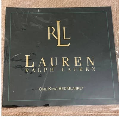 Ralph Lauren King 100% Wool Bed Blanket Camel Brown 108"x90" New, Rare! - Image 1 of 4