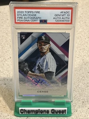 2020 Topps Fire Fire Autos Dylan Cease PSA 10 - Image 1 of 2