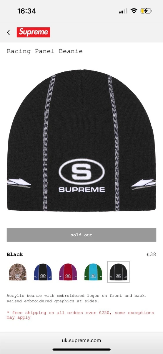 メンズウェア Supreme Racing Panel Beanie Black Supreme Racing