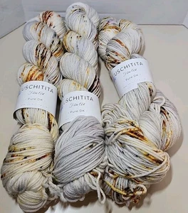 3 SKEINS USCHITITA 100% SUPERWASH EXTRA FINE MERINO WOOL OWL 251 YDS EACH - Picture 1 of 4