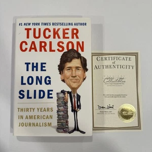 Tucker Carlson Signed The Long Slide 2021 Hardcover Book Premiere Collectibles - Bild 1 von 10