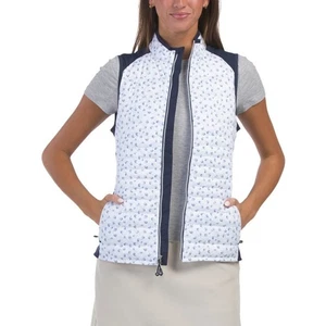 Peter Millar Blue White Fuse Tossed Paisley Water Resistant Vest Women's M NWT - Picture 1 of 11