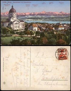 Ansichtskarte Zürich Neumünster mit Kreuzkirche 1913 - Picture 1 of 3