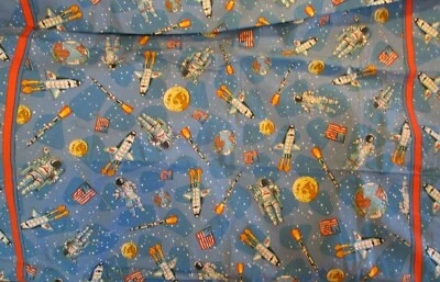 2006 Daisy Kingdom ASTRO DOUBLE BOARDER #6575 Spaceship Fabric 44" x 2 Yards - Image 1 of 4