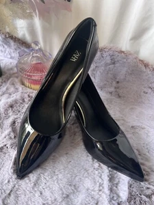 Zara Pointed Toe Black Patent effect heels Pumps Size 39 - Picture 1 of 4