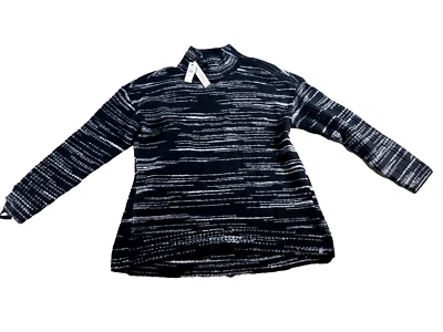 T by Talbots Sweater Women Petite Medium Long sleeve zip shoulder wool blend NWT - Image 1 of 4