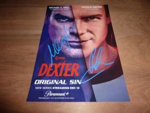 MICHAEL C HALL & PATRICK GIBSON signed 12X8 photo DEXTER ORIGINAL SIN + COA - Picture 1 of 2