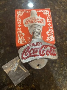 Vintage Coca Cola Reproduction Old Fashioned Wall Mount Soda Bottle Opener NIB - Picture 1 of 3