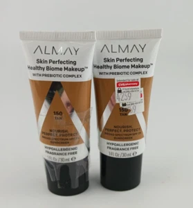2 PACK ALMAY SKIN PERFECTING HEALTHY BIOME MAKEUP SPF 25 HYPOALLERGENIC 150 TAN - Picture 1 of 5
