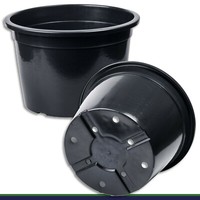 Pflanztopf 60 L schwarz Ø 50 x 36 cm Blumentopf Pflanzgefäß Blumenkübel