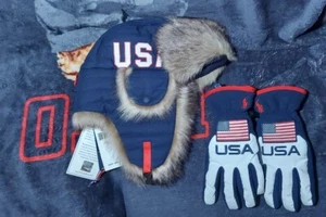 Polo Ralph Lauren 2022 Team USA Olympic Trapper/ Explorer Hat & Glove SET NWT - Picture 1 of 12