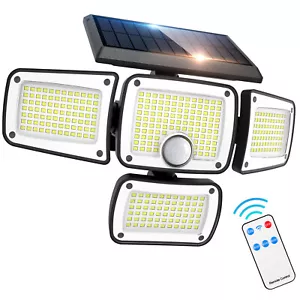 346 LED Solar Powered Wall Light Outdoor Garden PIR Motion Sensor Security Lamp - Picture 1 of 10