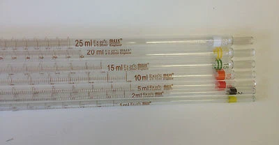 Measuring Pipettes, glass, 1, 2, 5, 10, 15, 20, 25 ml  - Image 1 of 2