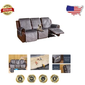 Classic Velvet Non-Slip Cover for 3 Cushion Reclining Couch - Machine Washable - Picture 1 of 10